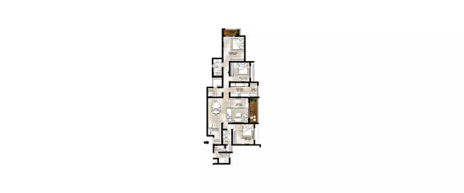 Prestige Philadelphia Koramangala - Floor plan 3 BHK 1875 Sq.ft