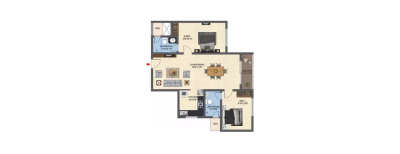 Casagrand Woodside, 2 BHK-1219 Sq.ft