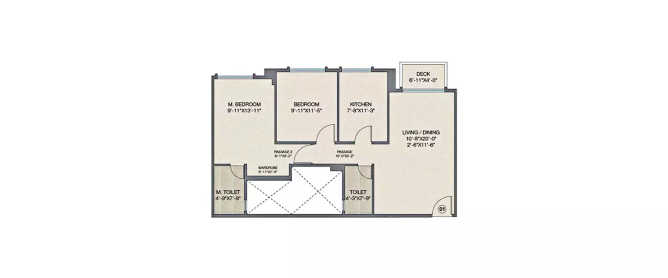 Hiranandani Castle Rock Powai - Floor plan 2 BHK 777 Sq.ft