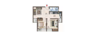 Casagrand Crescendo, 2 BHK-618 Sq.ft