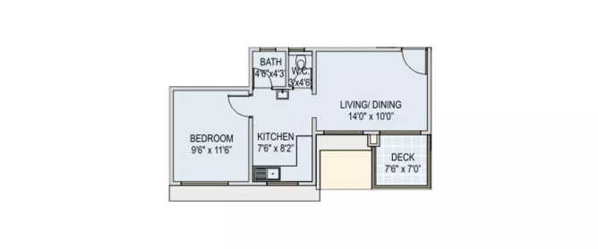Runwal Euphoria Kondhwa - Floor plan 1 BHK 560 Sq.ft