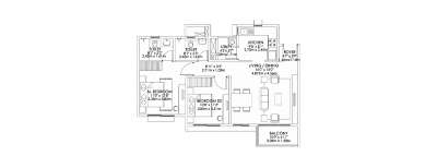 Godrej Aqua, 2 BHK-738 Sq.ft
