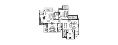 Godrej Windsor, 3 BHK-1244 Sq.ft