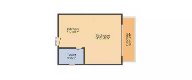 Godrej The Suites Sector 27 Greater Noida W - Floor plan Studio 710 Sq.ft