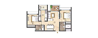 Lodha Elisium, 2 BHK-959 Sq.ft