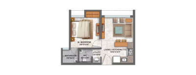 Lodha Palava, 1 BHK-441 Sq.ft