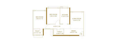 Platinum Life, 2 BHK-665 Sq.ft