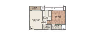 Paradise Sai Sun City, 1 BHK-434 Sq.ft