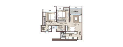 Raheja Solaris, 2 BHK-745 Sq.ft