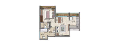 Ashar Metro Towers, 1 BHK-480 Sq.ft