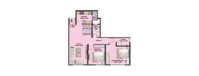 Dosti Tulip, 2 BHK-752 Sq.ft