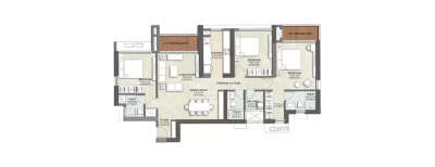 Kalpataru Immensa, 3 BHK-1150 Sq.ft