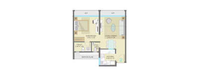 One Indiabulls Thane, 1 BHK-464 Sq.ft