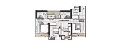 Rustomjee Azziano, 2 BHK-746 Sq.ft