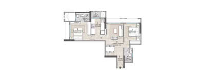 Rustomjee Uptown Urbania, 2 BHK-579 Sq.ft