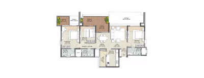 Kalpataru Jade Residences, 3 BHK-1350 Sq.ft