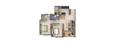 Shapoorji Joyville Hadapsar Annexe, 2 BHK-697 Sq.ft