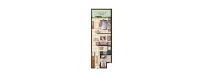 Eldeco Edge, 1 BHK-579 Sq.ft