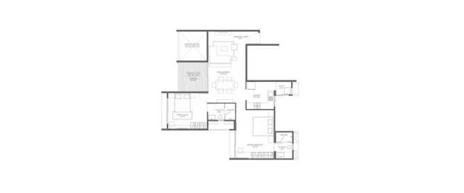 Marvel Ideal Spacio Undri - Floor plan 2 BHK 1095 Sq.ft