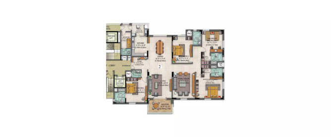 Prestige Edwardian Vasanth Nagar - Floor plan 4 BHK 4750 Sq.ft
