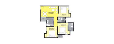 Unitech Unihomes 2, 3 BHK-997 Sq.ft
