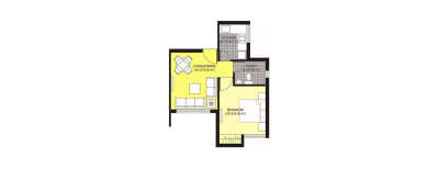 Unitech Unihomes 2, 1 BHK-460 Sq.ft