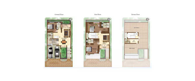 Prestige Woodside Yelahanka - Floor plan 3 BHK 1865 Sq.ft