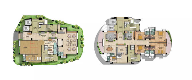 Prestige Hermitage Ulsoor - Floor plan 4 BHK 7481 Sq.ft