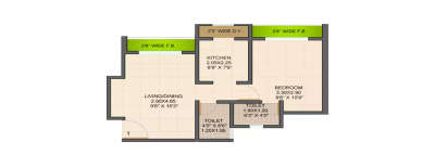 Raunak Bonus City, 1 BHK-475 Sq.ft