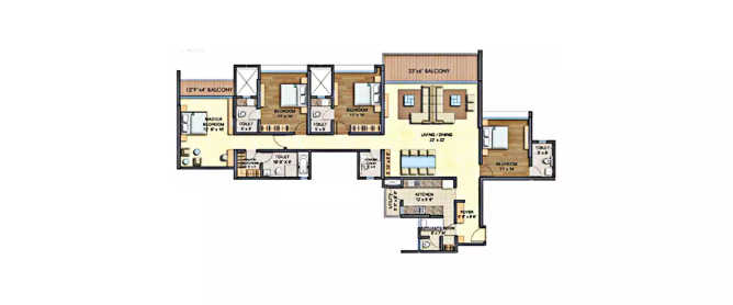 Runwal Greens Mulund - Floor plan 4 BHK 2094 Sq.ft