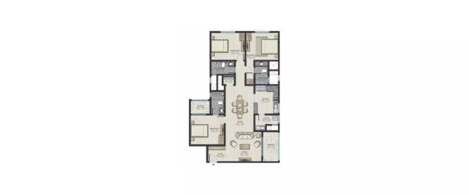 Sobha Palacia Sholinganallur - Floor plan 3 BHK 1969 Sq.ft