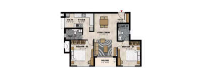 Prestige Elysian, 2 BHK-772 Sq.ft
