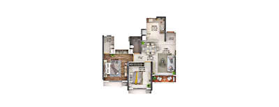 Dosti Pine, 2 BHK-695 Sq.ft