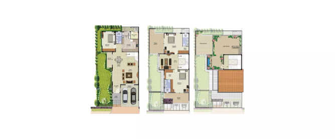 Puravankara The Sound of Water Kammanahalli - Floor plan 3 BHK 2611 Sq.ft