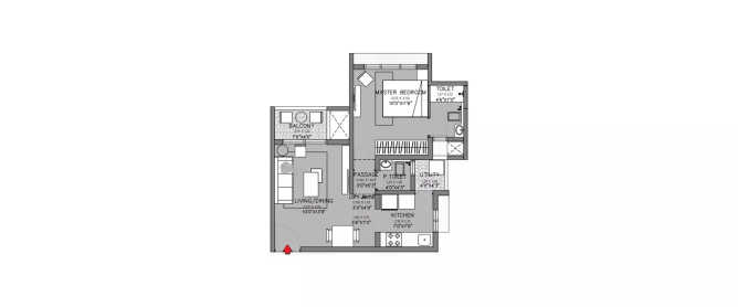 Godrej Green Cove Mahalunge - Floor plan 1 BHK 508 Sq.ft