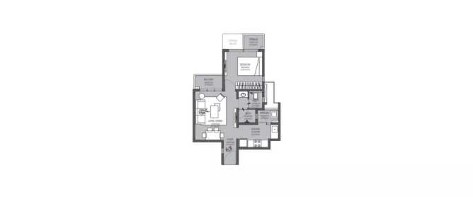 Godrej Hill Kalyan - Floor plan 1 BHK 750 Sq.ft