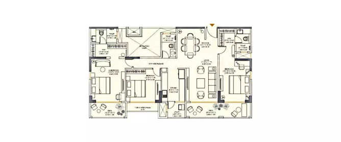 Godrej RKS Chembur - Floor plan 3 BHK  Sq.ft