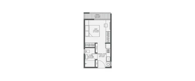 Godrej Royale Woods Devanahalli - Floor plan Studio 432 Sq.ft