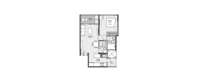 Godrej Serene Mamurdi - Floor plan 1 BHK 501 Sq.ft