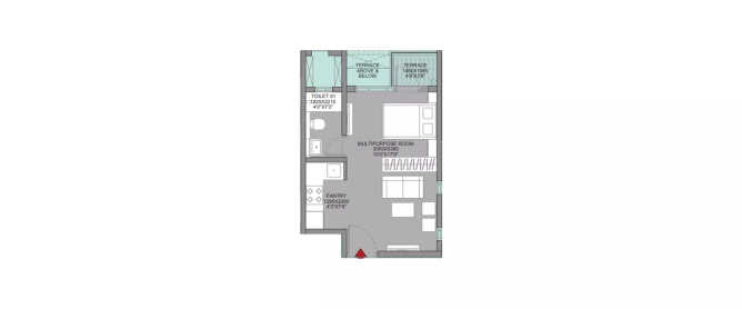Godrej Sky Greens Manjri - Floor plan Studio 265 Sq.ft