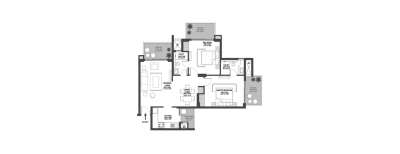 Godrej Meridien, 2 BHK-1366 Sq.ft