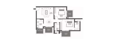 Godrej Summit, 2 BHK-730 Sq.ft