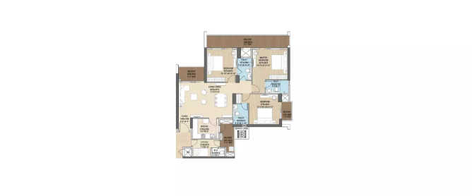 Godrej United Whitefield - Floor plan 3 BHK 2762 Sq.ft