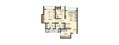 Dosti Desire, 2 BHK-569 Sq.ft