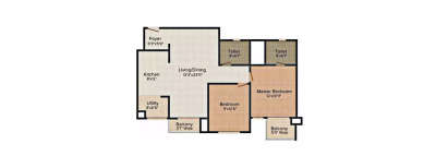 Dosti Imperia, 2 BHK-1195 Sq.ft