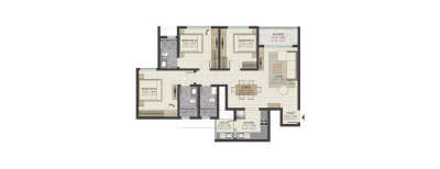 Wadhwa Mega Living, 3 BHK-1624 Sq.ft