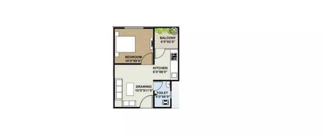 Wadhwa Primus Swarna Panvel - Floor plan 1 BHK 561 Sq.ft