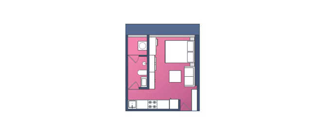 Marathon Sunset Gardens Mulund - Floor plan Studio 240 Sq.ft