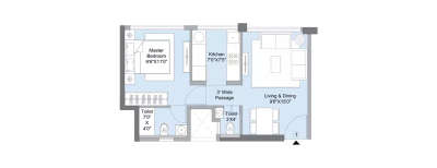 L & T Veridian, 1 BHK-361 Sq.ft