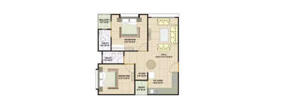 Regency Luxuria, 2 BHK-879 Sq.ft